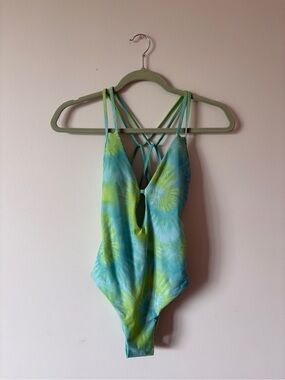 Peixoto Green and Blue Tie-Dye One piece bathing suit size S
